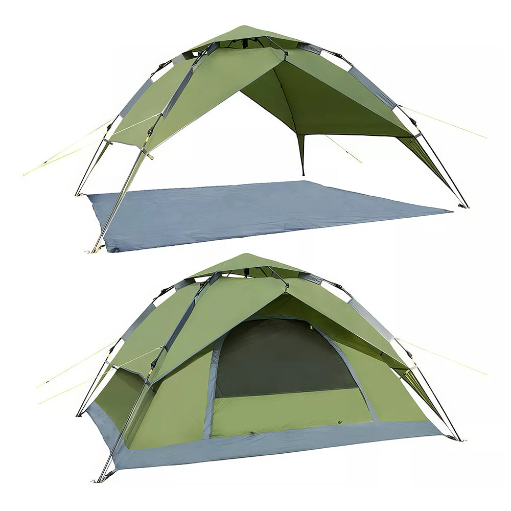 Camping Tent Waterproof Windproof Pop Up 4 Person with Footprint Tarp