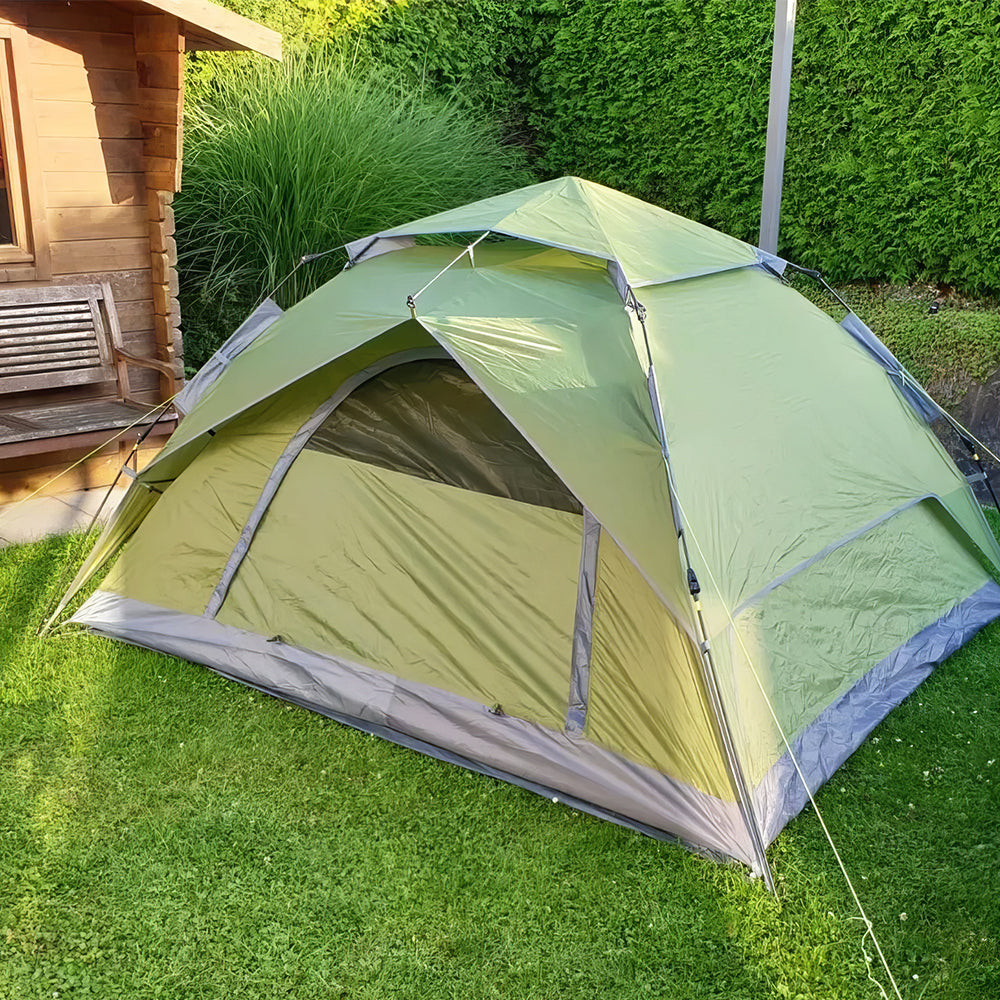 Camping Tent Waterproof Windproof Pop Up 4 Person with Footprint Tarp