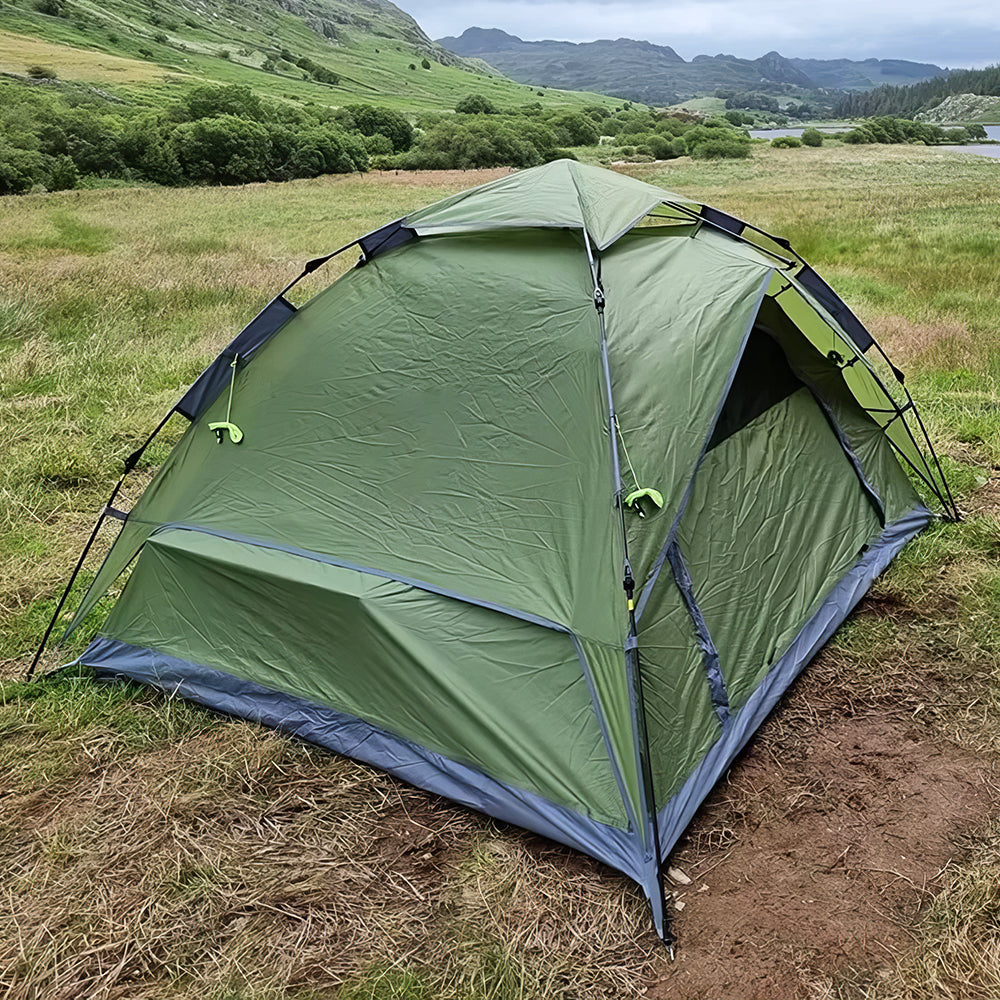 Camping Tent Waterproof Windproof Pop Up 4 Person with Footprint Tarp