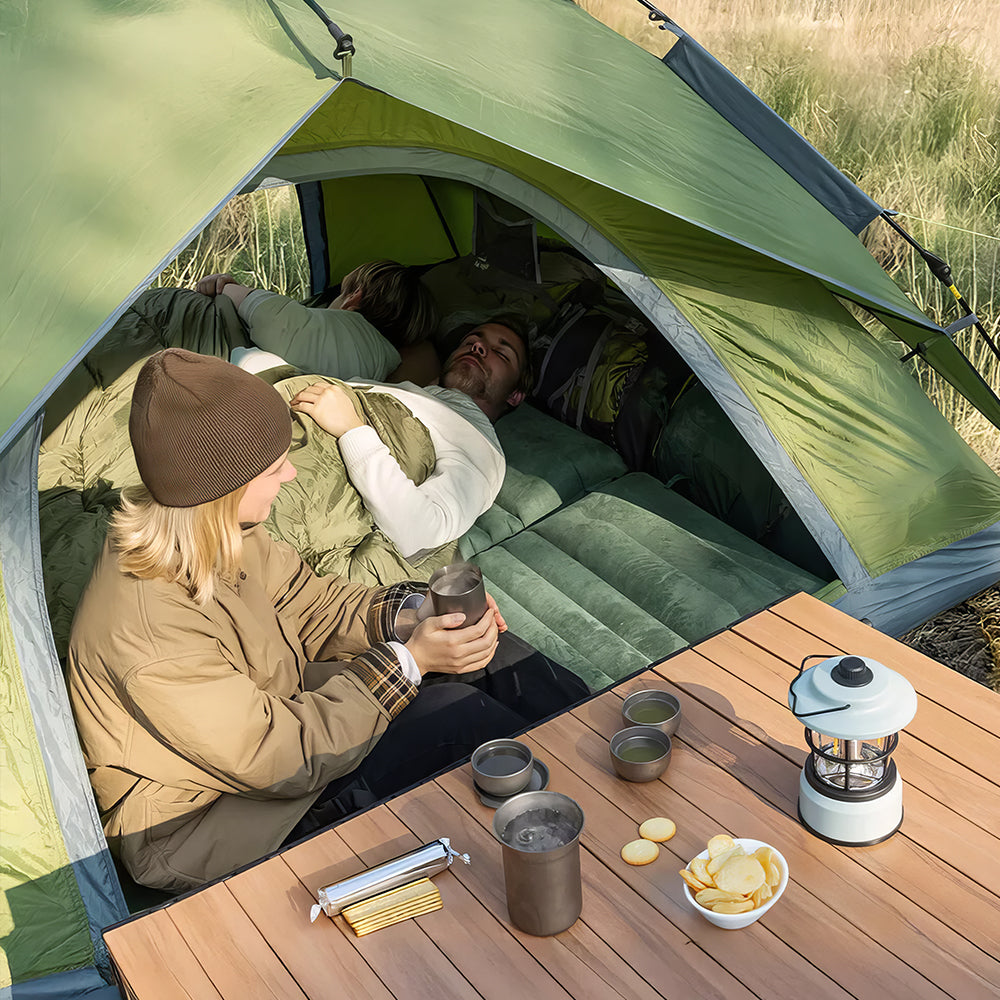 Camping Tent Waterproof Windproof Pop Up 4 Person with Footprint Tarp