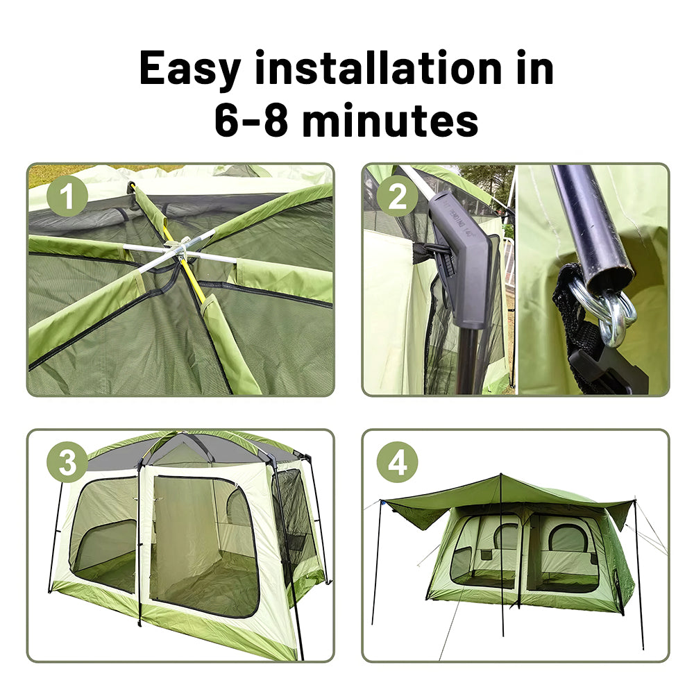 4-6 Person Camping Tent with Waterproof Floor and Rainfly