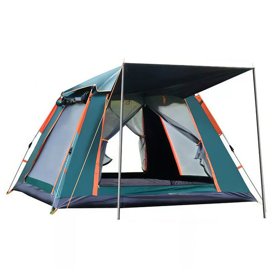 4-Person Pop-Up Camping Tent with Waterproof and Windproof Fabric