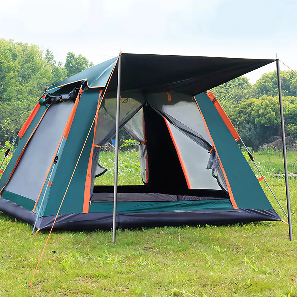 4-Person Pop-Up Camping Tent with Waterproof and Windproof Fabric